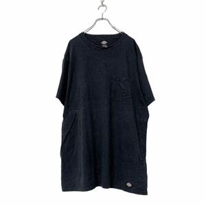 Dickes ロゴ 無地 Tシャツ 2XL ブラック ディッキーズ 胸ポケット ストリート ビッグサイズ ワーク 古着卸 アメリカ仕入 a507-6568