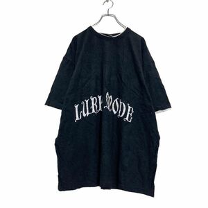 DR 半袖 プリント Tシャツ 2XL ブラック ホワイト LURK MODE ビッグサイズ レイヤードカラー 古着卸 アメリカ仕入 a507-6581