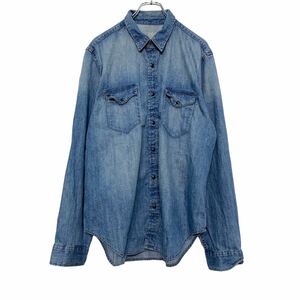 Gap Denim Western Shirt L Blue Gap использовал американскую покупку A506-7001