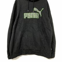 PUMA プリント スウェットパーカー XL ブラック グリーン グレー プーマ ポケット 古着卸 アメリカ仕入 a507-5198_画像3