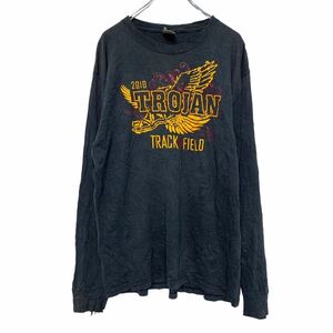 JERZEES 長袖 プリント Tシャツ L ブラック ジャージーズ ロンT ロングTシャツ 古着卸 アメリカ仕入 a507-5297