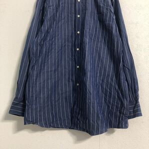 TOMMY HILFIGER 長袖 ストライプ シャツ L ブルー ホワイト トミーヒルフィガー コットン 古着卸 アメリカ仕入 a507-5590の画像3