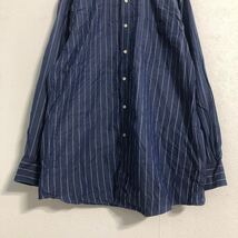 TOMMY HILFIGER 長袖 ストライプ シャツ L ブルー ホワイト トミーヒルフィガー コットン 古着卸 アメリカ仕入 a507-5590_画像3