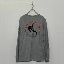 GILDAN 長袖 プリント Tシャツ M グレー レッド ギルダン ロゴ レスリング ロンT 古着卸 アメリカ仕入 a507-5662_画像5