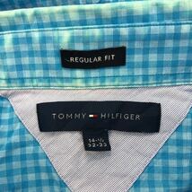 TOMMY HILFIGER 長袖 チェック シャツ S ブルー ホワイト トミーヒルフィガー 胸ポケット ボタンダウン 古着卸 アメリカ仕入 a507-5777_画像9