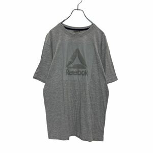 Reebok 半袖 ロゴ Tシャツ M グレー 3D プリント 立体ロゴ リーボック スポーツ 古着卸 アメリカ仕入 a507-5942