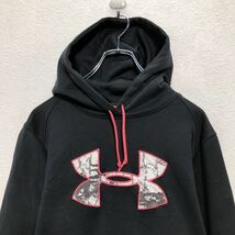 UNDER ARMOUR ロゴ スウェット パーカー ウィメンズ M ブラック ピンク アンダーアーマー フーディー 古着卸 アメリカ仕入 a507-6333_画像2