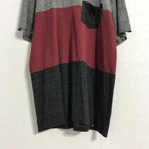 Hurley 半袖 無地 Tシャツ L ライトグレー レッド ダークグレー ハーレー 切り替え 古着卸 アメリカ仕入 a507-6353_画像3