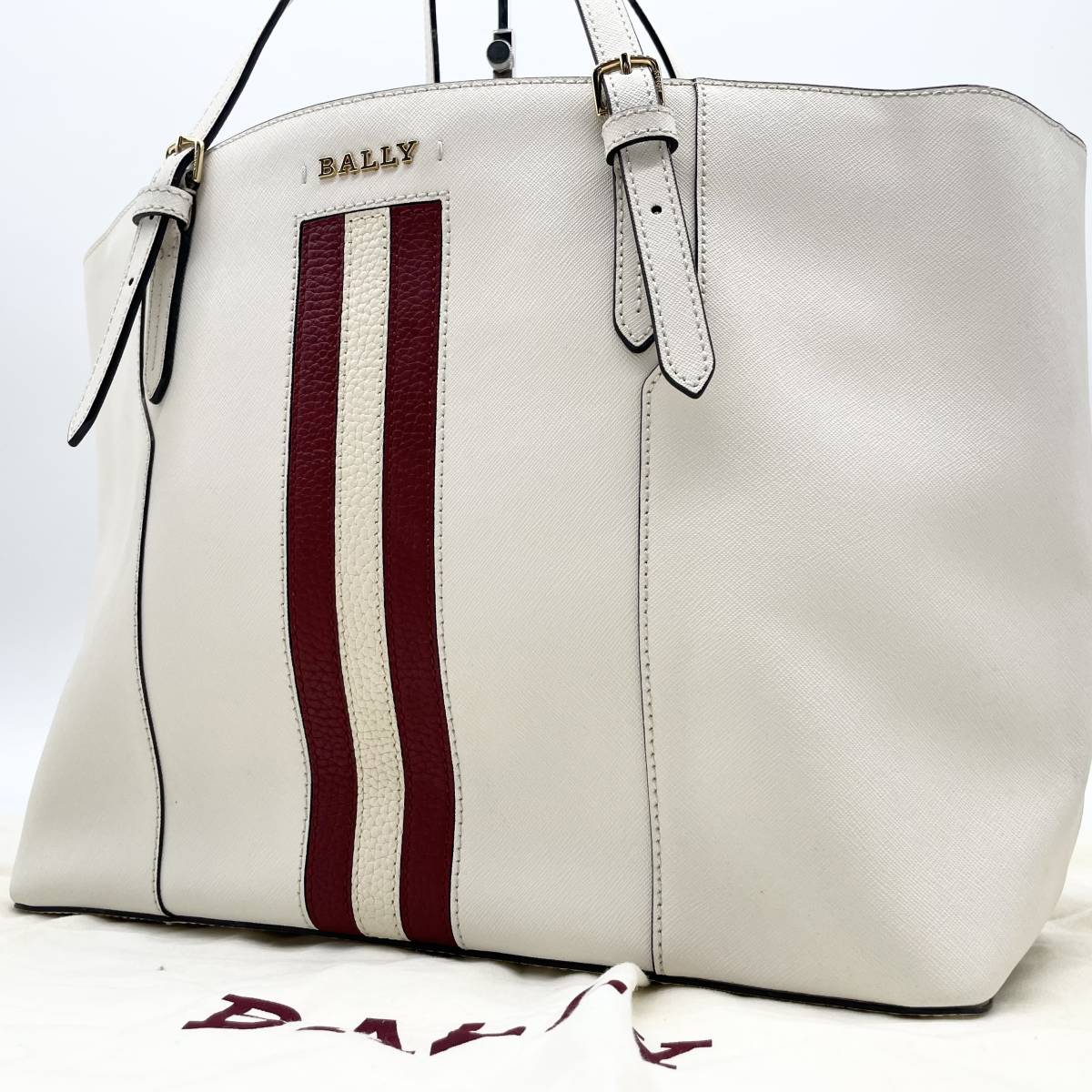 国内店舗正規品 - BALLY バリー 本革 レザー ハンドバック 黒 ゴールド