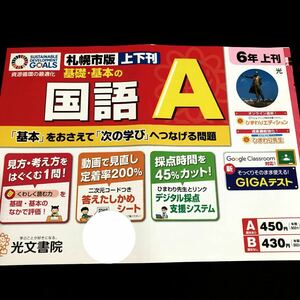 0913 基礎基本の国語A ６年 光文書院 非売品 小学 ドリル 問題集 テスト用紙 教材 テキスト 解答 家庭学習 計算 漢字 過去問 ワーク 文章