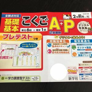 1082 基礎基本こくごA＋P ２年 新学社 非売品 小学 ドリル 問題集 テスト用紙 教材 テキスト 解答 家庭学習 計算 漢字 過去問 ワーク 文章