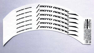 リムステッカー　17インチ　MOTO RACING　WHITE