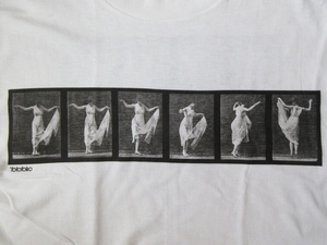 90's USA製 エドワード マイブリッジ FOTOFOLIO WOMAN DANCING 連続写真 フォト Tシャツ S 白 Eadweard Muybridge 芸術 ART現代美術 美術館
