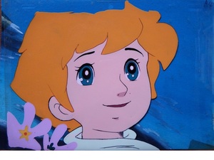 なつかしの世界名作アニメ　「星の王子さまプチプランス」◇さわやかな笑顔の王子の、手描き背景つきセル画①　とても稀少品です　