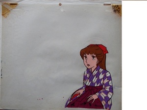 なつかしの少女アニメ　大和和紀さん原作「はいからさんが通る」◇ぽかんと口を開けた、主人公・紅緒のセル画です