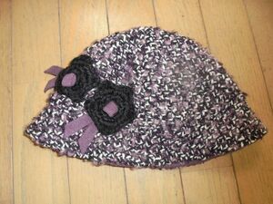 フィレンツェ イタリア製★紫のあったかウールのおしゃれな帽子