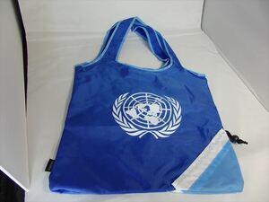 ★新品未使用★国際連合 エコバッグ（2970円税込）(United Nations国連)ブルー/ホワイト（ニューヨーク）（コンパクトに収納可能） N74