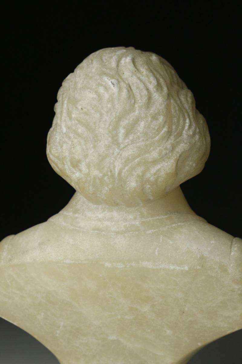 LIG】西洋美術 大理石彫刻 人物胸像 18.5㎝ 1.5kg 置物 アンティーク
