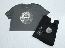 NIKE YOGA Tシャツ ショートパンツ セット 灰 黒 M ナイキ レディース ヨガ ドライフィット 上下セット DQ3320-068 DM7662-010_画像1