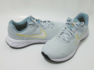 NIKE REVOLUTION 6 NN GS ブルー 水色 24.5cm ナイキ レボリューション ウォーキング 運動靴 ジュニア レディース DD1096-409