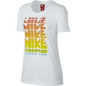 NIKE AS NSW WC1 Tシャツ レインボー カラフル 白 L ナイキ レディース ビッグロゴ グラデーション BIGlogo 883960-100