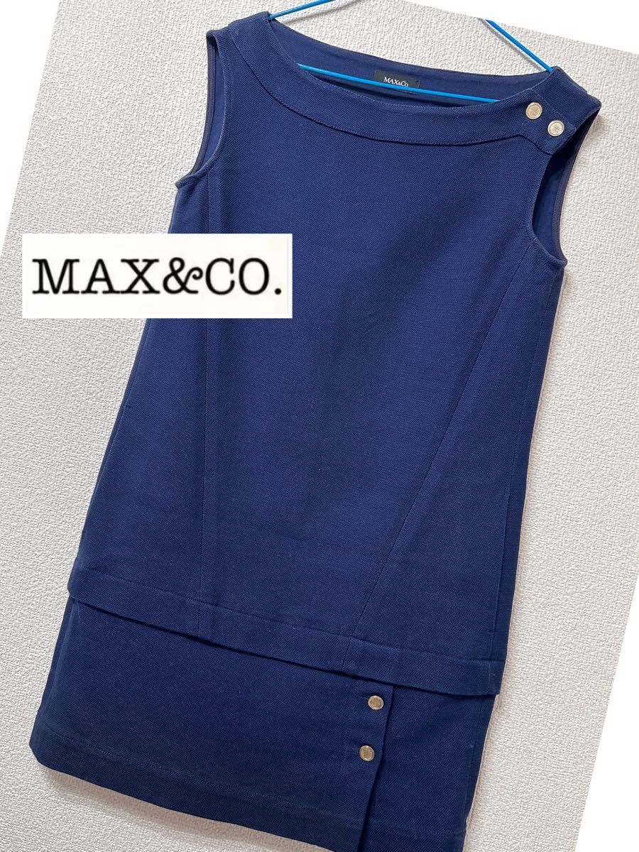 MAX&Co マックスアンドコー 刺繍デザインワンピース ネイビーカラー