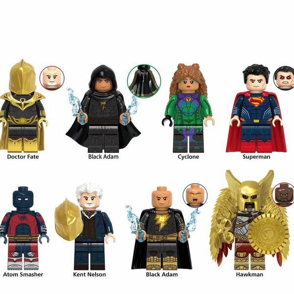 レゴ互換 BLACK ADAM ブラックアダム キャラクター 8体セット ミニフィグ　Minifigures