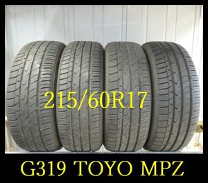 【G319】KM040720 送料無料・代引き可　店頭受取可 2021年製造 約8.5部山◆TOYO TRANPATH MPZ◆215/60R17◆4本