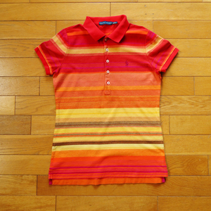  Ralph Lauren polo-shirt border neitib taste soft * Size S (160/84A) * lady's Ralph Lauren short sleeves shirt 