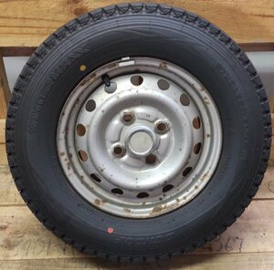 スタッドレス タイヤ 日産 スチール ホイル 4本 145R12 6P.R. LT DUNLOP WINTER MAXX SV01 2022年製 12×3.50B 4H×100 ハブ約56 中古