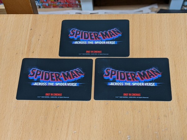 3枚セット 使用済み 映画 スパイダーマン アクロス・ザ・スパイダーバース ムビチケカード 一般 小人 前売り券半券 映画 大人 ジュニア