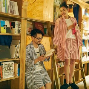 BOOK AND BED TOKYO × NOWHAW パジャマセットアップ ブックアンドベッド ノウハウ ガウン ショートパンツ