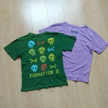 プリントTシャツ2枚セット☆半袖　忍者　忍び　☆USED風プリント　ドクロ　ガイコツ　☆男の子　130 ☆☆_画像2