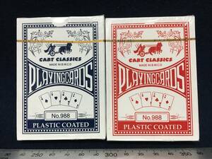 新品 赤 青 2組 PLAYING CARDS CRAFT CLASSICS MADE IN B.W.C.D クラシックス トランプ プラスチック カード No.988 ポーカーサイズ 珍品