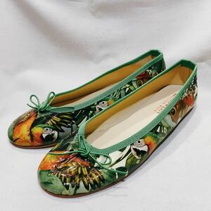 !gi-sva in ballet shoes / green color / bird pattern /GIESSWEIN