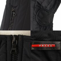 【プラダ】Prada　メンズ ジップアップ ナイロン キルティング ジャケット ブルゾン ブラック S 【中古】【正規品保証】182689_画像8