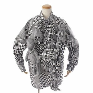 [ Louis Vuitton ]Louis Vuitton men's 21SS multi animal puppet long sleeve shirt HKS62WZVS black × white S 183249