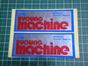 昭和当時物　YOUNG Machine ステッカー小　1シート2枚組　ヤングマシン　送料無料