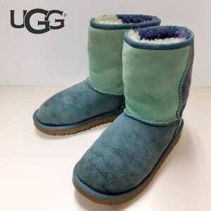 最値!名作王道モデル!廃盤限定カラー!アグ オーストラリア【UGG】高級ムートン ボア ブーツ!希少!ターコイズ×ネイビー 22cm相当