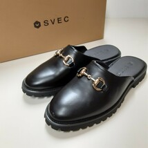 最値!新品!定価4889円!シュベック【SVEC】高級ビッド スリッポン ミュール ローファー シューズ!王道!ブラック×ゴールド!黒 40 25.5cm相当_画像7