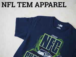 ☆送料無料☆ NFL TEM APPAREL USA直輸入 古着 半袖 SEATTLE SEAHAWKS シアトル・シーホークス Tシャツ メンズ M ネイビー トップス 中古 