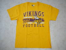 ☆送料無料☆ NFL TEM APPAREL USA直輸入 古着 半袖 MINNESOTA VIKINGS ミネソタ・バイキングス Tシャツ メンズ L イエロー トップス 中古_画像1