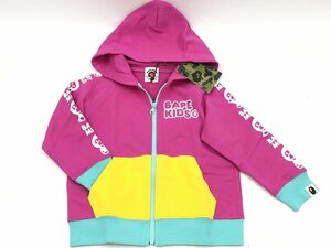 新品 未使用 ア・ベイシング・エイプ BAPE KIDS BABY MILO ZIP HOODIE ベビー マイロ ジップ パーカー 子供服 ピンク 110㎝ ブランド 洋服