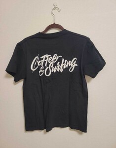 used bluco バックプリント 半袖Tシャツ 黒 S coffee&surfing RISINGSUN ブルコ