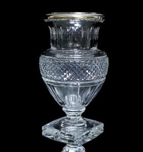 オールド・バカラ (BACCARAT) 限定 パリ美術館モデル 銀巻装飾 大型 花瓶 2.1kg 22.8cm シルバー アンティーク ディアマン ミュージアム 