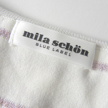 ミラショーンブルーレーベル mila schon BLUE LABEL フリルリボン ボーダー柄ラメ入7分袖ニット 40 ピンク l0718-12_画像4