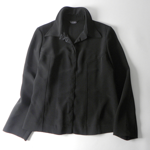 センソ・ユニコ ネロ NERO スナップボタン留め 長袖シャツジャケット フライフロント 羽織り 38 ブラック 日本製 l0718-20