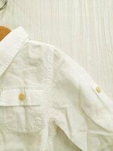 KU0136 ○送料無料 古着 baby GAP ベビーギャップ 長袖 シャツ サイズ90cm 白 オフホワイト ベビー 女の子 ロールアップ 涼やか_画像4