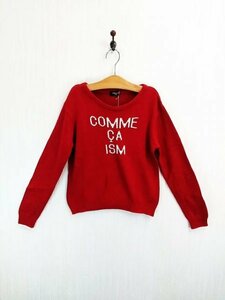 KU0578 ○送料無料 古着 COMME CA ISM コムサイズム ニットセーター サイズ150A レッド キッズ 女の子 ロゴ 長袖 秋冬物