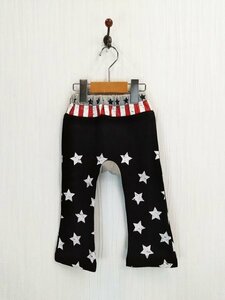 KU1100 0 free shipping old clothes CROISSANCE BEBE black wa sun Bebe baby long trousers size 90cm black star reverse side nappy waist rubber stripe 